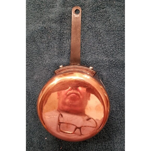 Baumalu copper pan 4 1/4" with cast iron handle new made in France tin lined - Picture 8 of 12